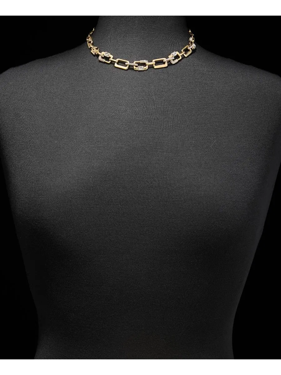 Колье-цепь Logo Pave Link KARL LAGERFELD PARIS — изображение 4 из 5, оттенок белый