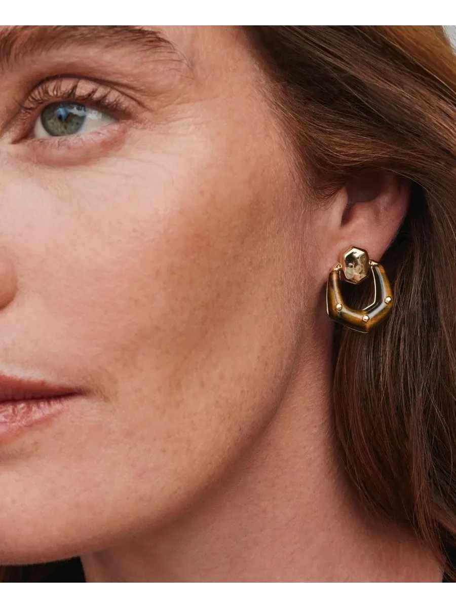 Серьги-подвески Embry Open Frame Drop Kendra Scott — изображение 5 из 8, оттенок золотистый
