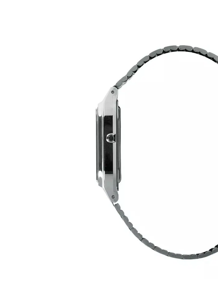 Унисекс Аналоговые цифровые часы Casio из нержавеющей стали серебристого цвета, 29,8 мм — изображение 2 из 3