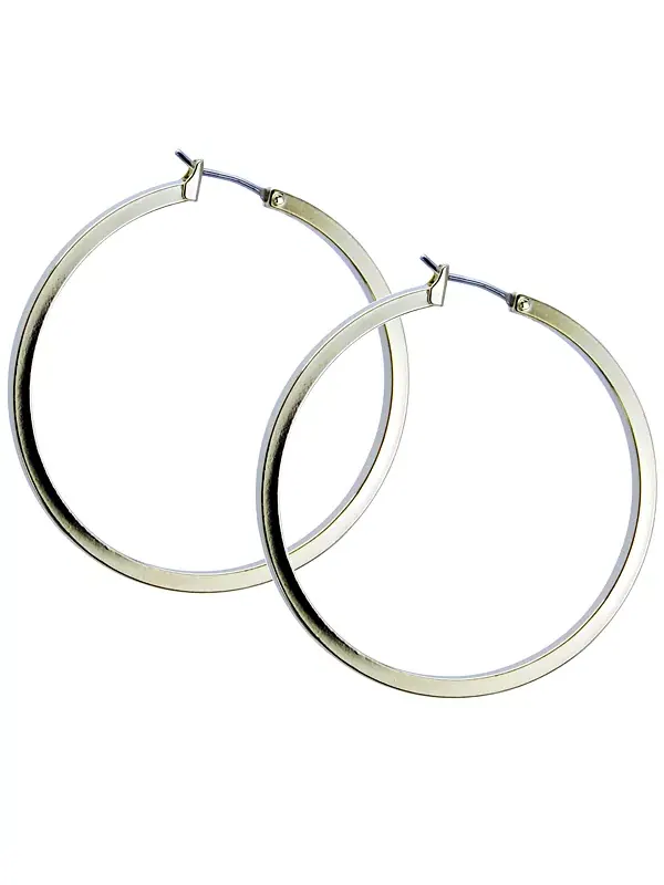 Серьги-Кольца золотистого оттенка с квадратными краями 1 1/2 дюйма Guess — изображение 1 из 2, оттенок золото