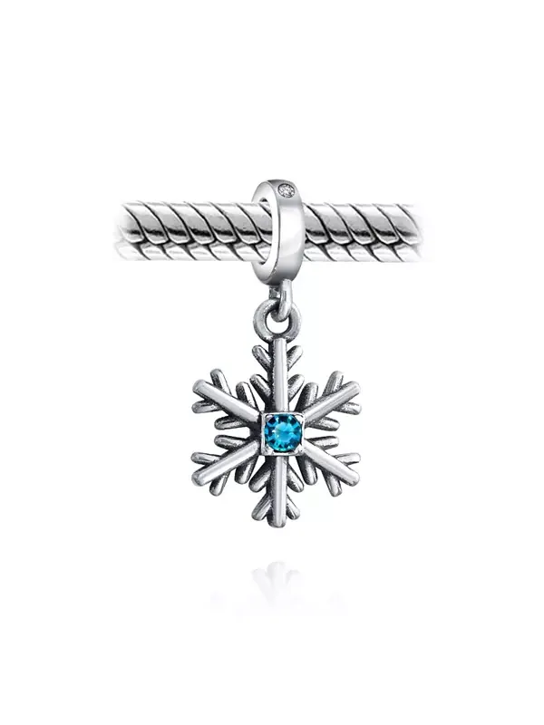 Подвеска-Снежинка с синим зимним кристаллом, серебро 925 пробы Bling Jewelry — изображение 2 из 3, оттенок голубой