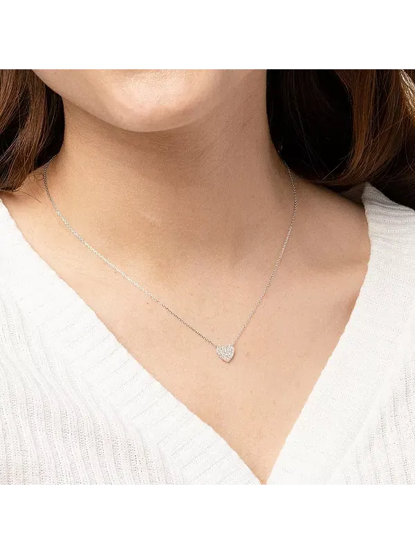 Ожерелье из стерлингового серебра 18 карат с кристаллами в форме сердца Bearfruit Jewelry — изображение 2 из 4