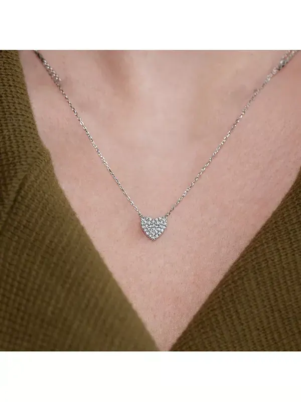 Ожерелье из стерлингового серебра 18 карат с кристаллами в форме сердца Bearfruit Jewelry — изображение 4 из 4
