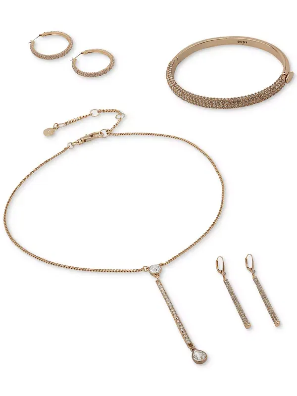 Серьги-Капли с линейным паве Dkny — изображение 3 из 4, оттенок серебряный