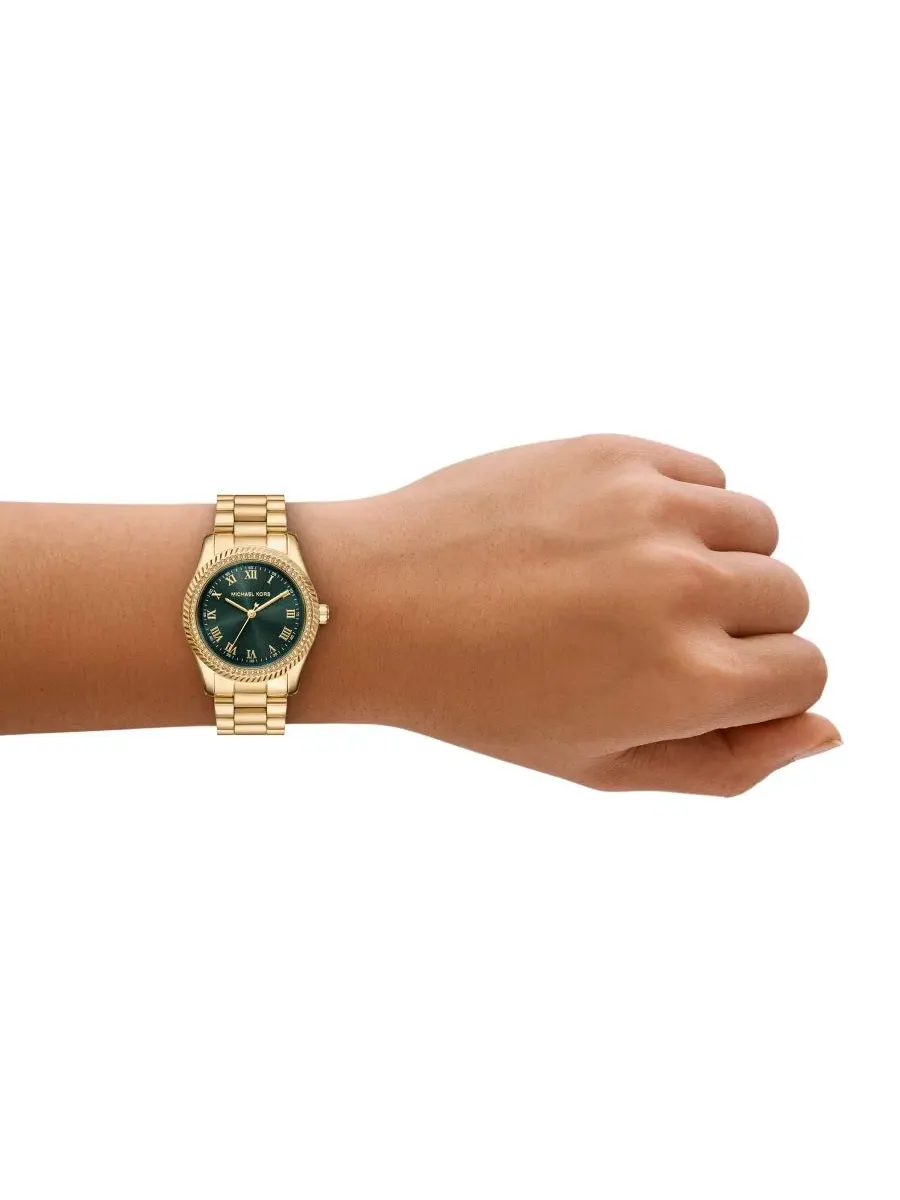 Женские часы Lexington Three-Hand с золотистым корпусом Michael Kors — изображение 4 из 4, оттенок золото