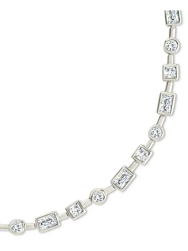 Теннисный браслет Camden с кубическим цирконием и шахматным узором Sterling Forever — изображение 2 из 3, оттенок серебряный