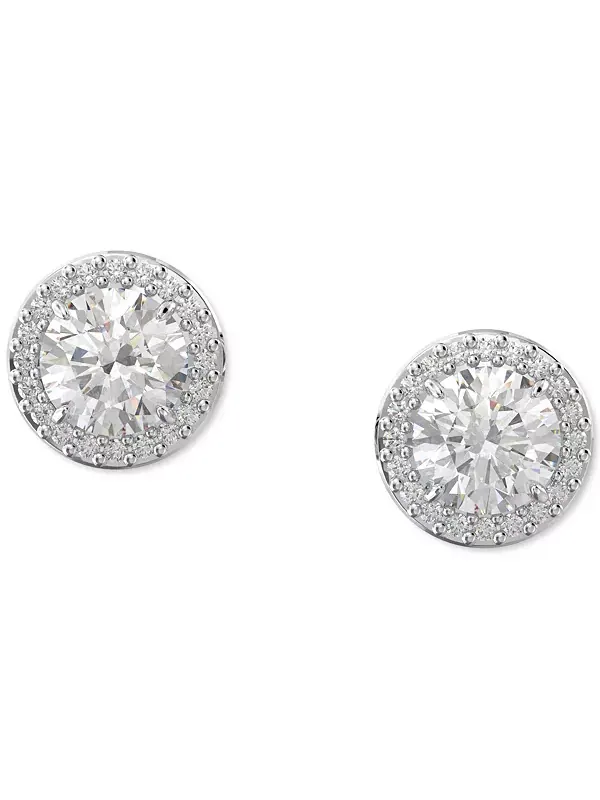 Серьги-Пуговицы Constella Pavé серебристого тона Swarovski — изображение 1 из 4, оттенок серебряный