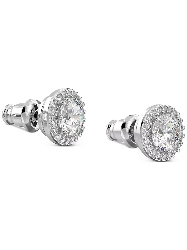 Серьги-Пуговицы Constella Pavé серебристого тона Swarovski — изображение 3 из 4, оттенок серебряный