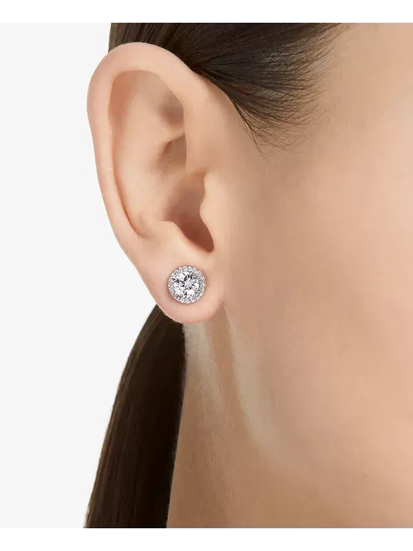 Серьги-Пуговицы Constella Pavé серебристого тона Swarovski — изображение 4 из 4, оттенок серебряный