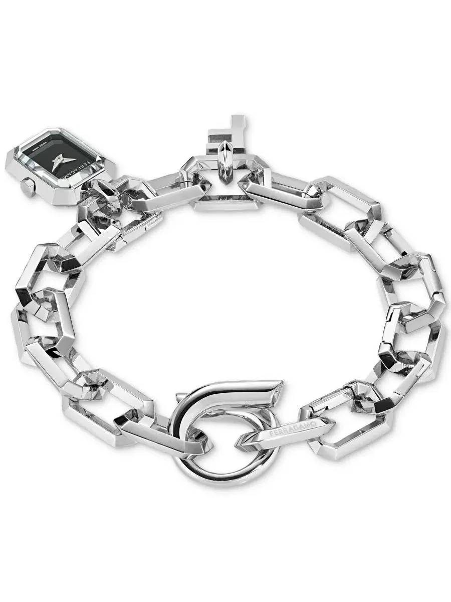 Женские часы Charm с браслетом из нержавеющей стали, 17 мм Ferragamo — изображение 2 из 4, оттенок серебристый