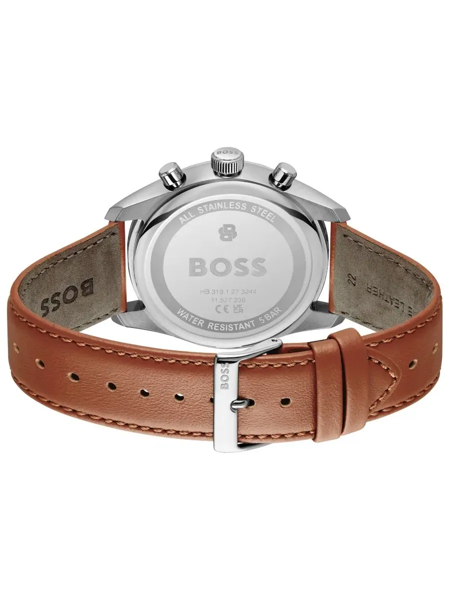 Мужские часы Grand Prix 44 Quartz Chrono Brown Leather Watch Hugo Boss — изображение 3 из 4, оттенок коричневый