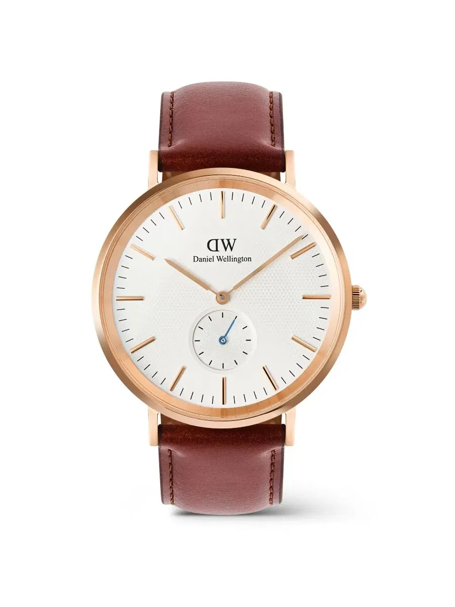 Мужские часы с кожаным ремешком, 40 мм Daniel Wellington — коричневый