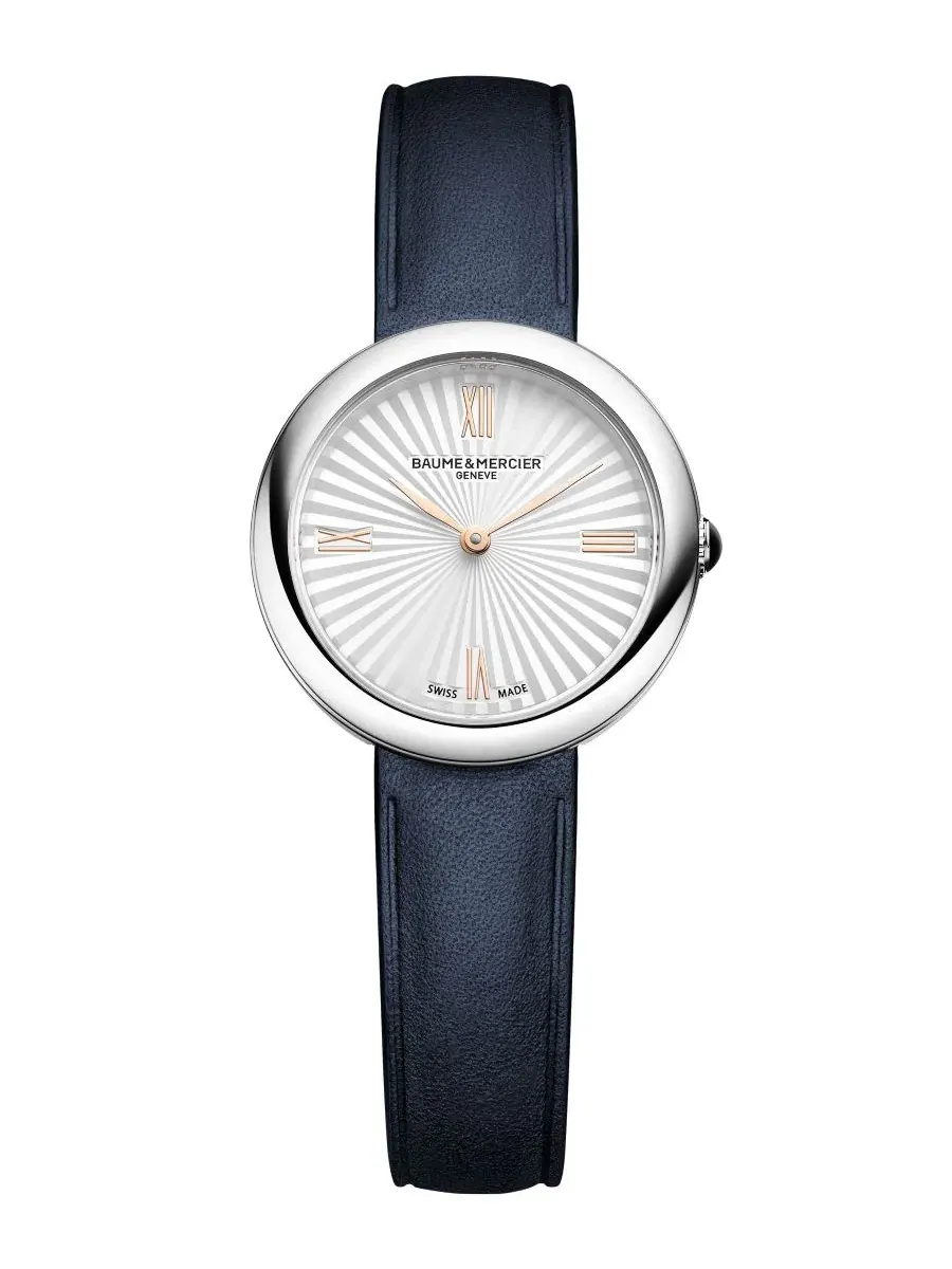 Женские часы De Joia Quartz Navy Leather Watch 28mm Baume & Mercier — изображение 1 из 3, оттенок белый