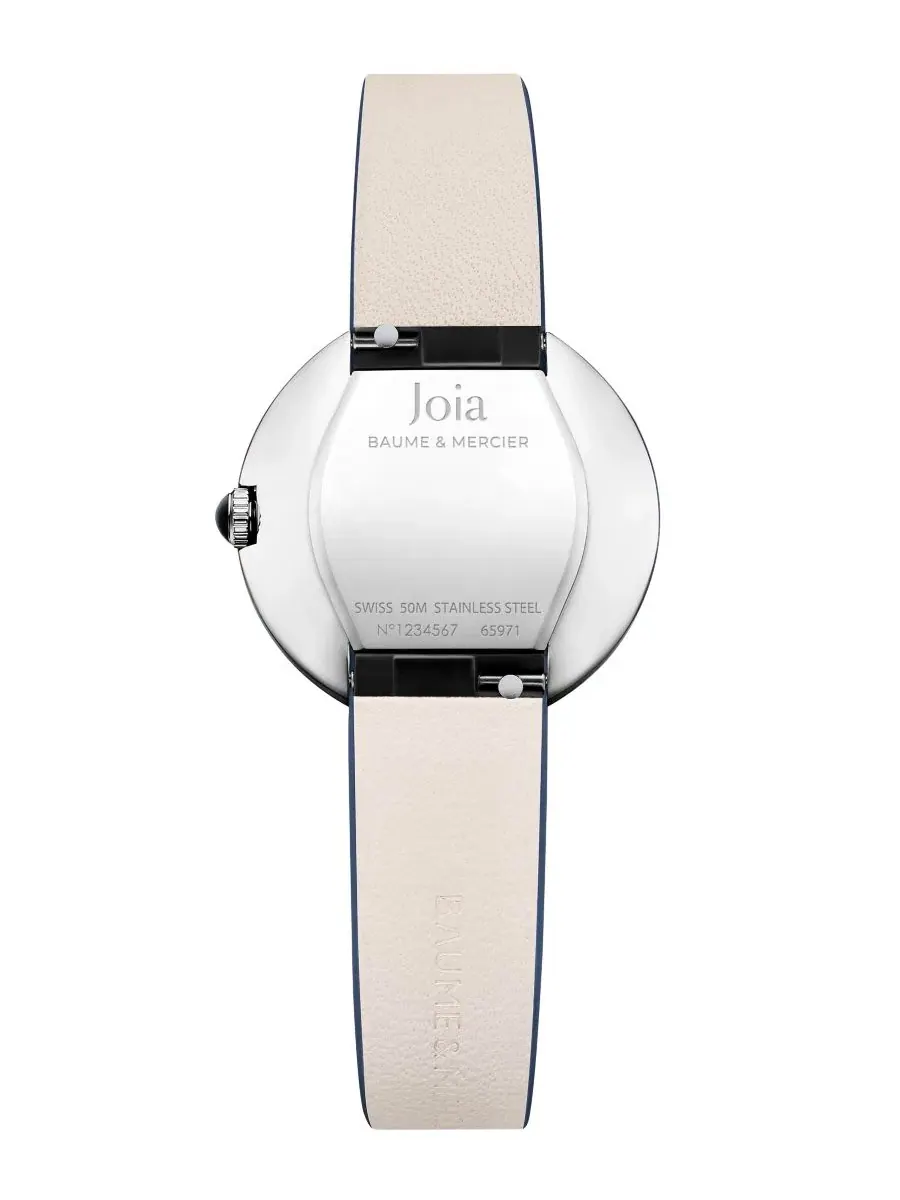 Женские часы De Joia Quartz Navy Leather Watch 28mm Baume & Mercier — изображение 2 из 3, оттенок белый
