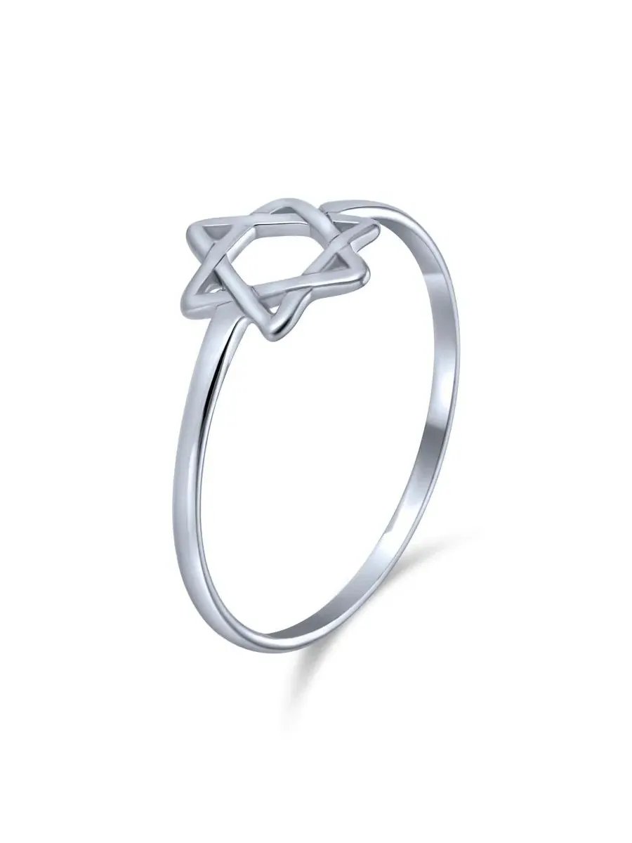 Кольцо из стерлингового серебра 925 пробы с узором, модель Star of David Bling Jewelry — изображение 3 из 3