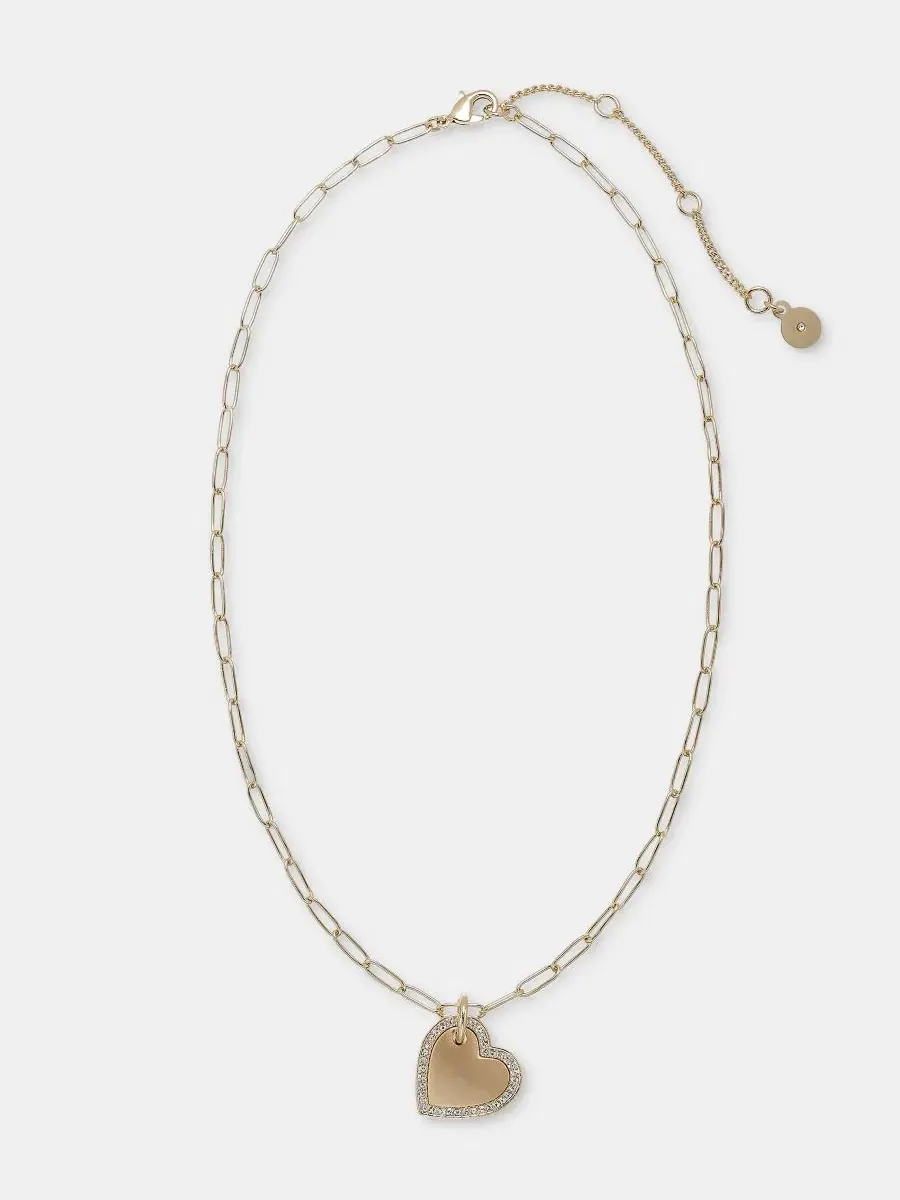 Подвеска-сердце с кристаллами, модель Pavé Heart Pendant DKNY