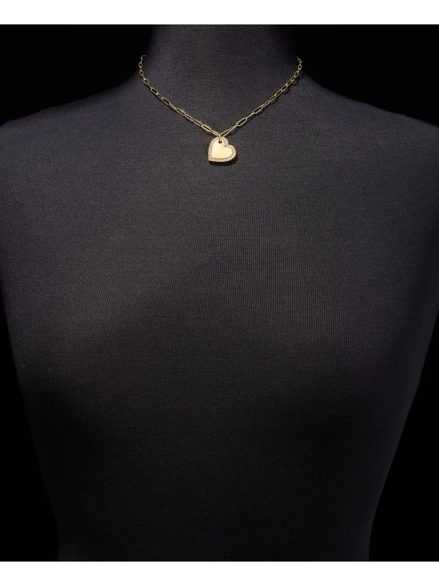 Подвеска-сердце с кристаллами, модель Pavé Heart Pendant DKNY — изображение 3 из 4, оттенок прозрачный