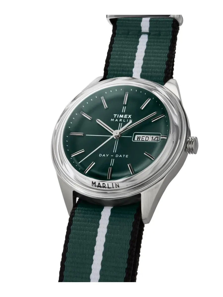 Мужские кварцевые аналоговые часы с зеленым тканевым корпусом, 38 мм Timex — изображение 6 из 7, оттенок зеленый