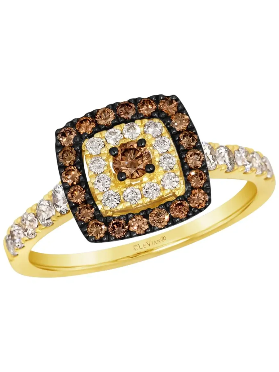 Кольцо с бриллиантами Nude Diamond (0.43 ct. t.w.) и Chocolate Diamond (0.34 ct. t.w.) в 14k Honey