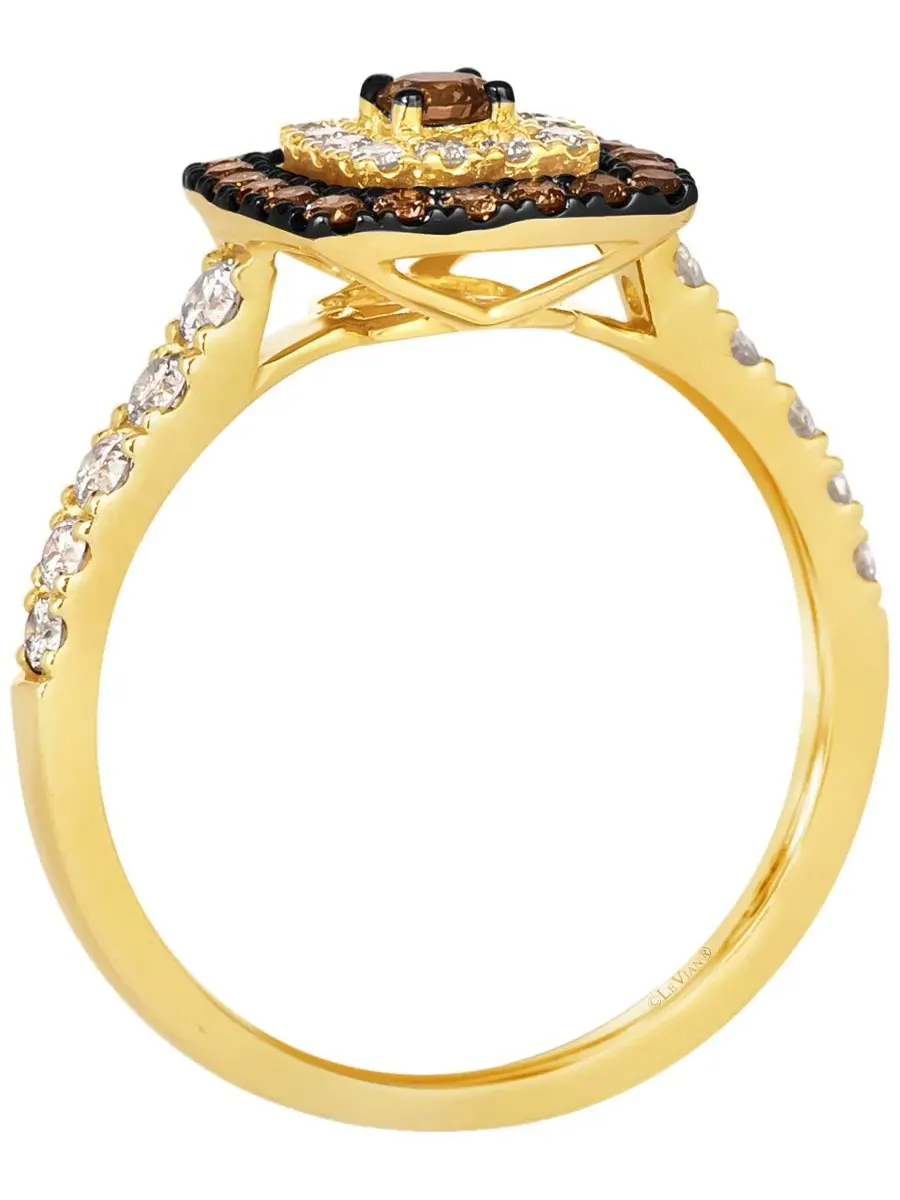 Кольцо с бриллиантами Nude Diamond (0.43 ct. t.w.) и Chocolate Diamond (0.34 ct. t.w.) в 14k Honey — изображение 2 из 3