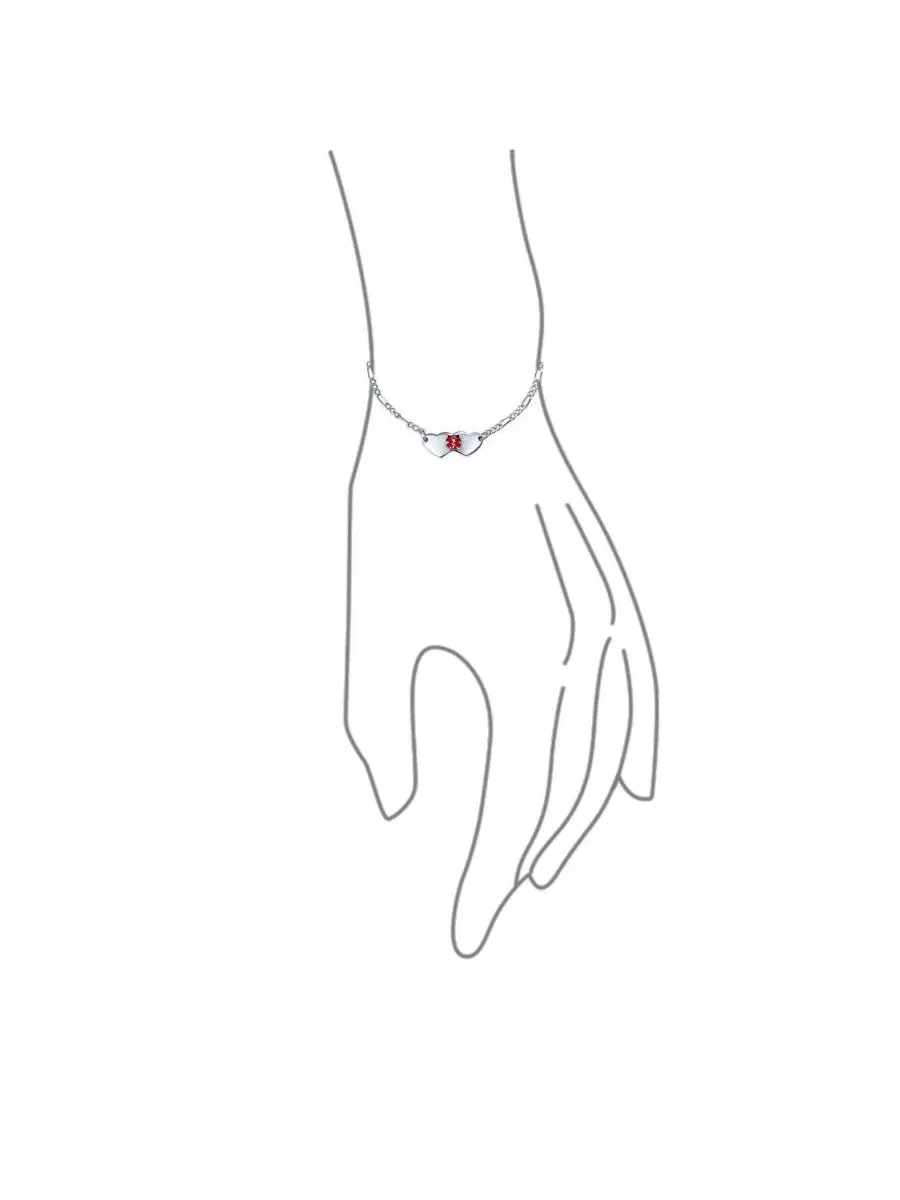 Серебряный браслет-медицинский ID с подвеской-сердцем Bling Jewelry — изображение 3 из 4