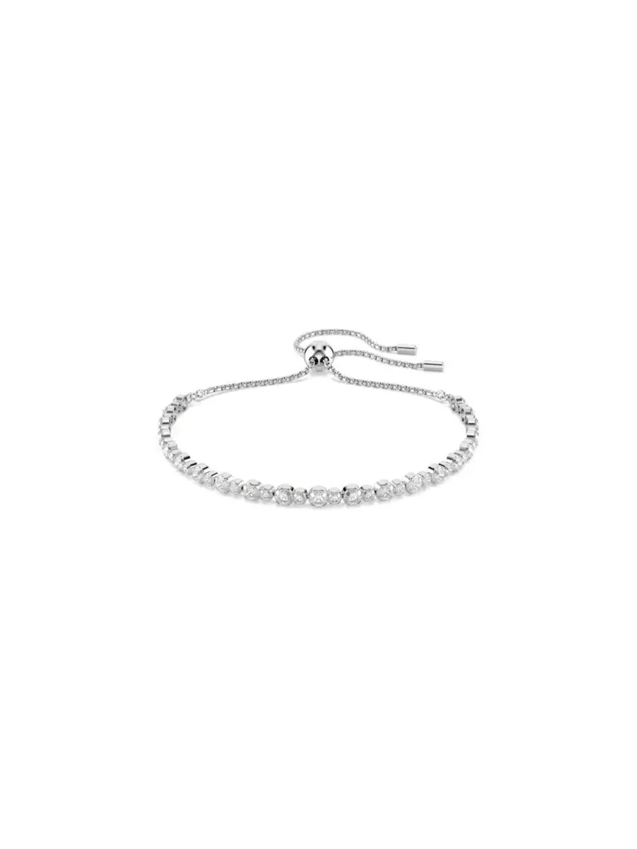 Браслет-цепочка Matrix Mixed Round Cuts White Rhodium Plated Tennis Swarovski — изображение 1 из 5, оттенок белый