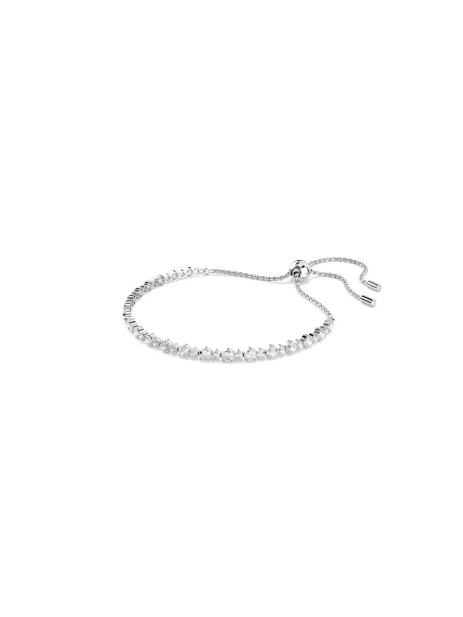Браслет-цепочка Matrix Mixed Round Cuts White Rhodium Plated Tennis Swarovski — изображение 2 из 5, оттенок белый