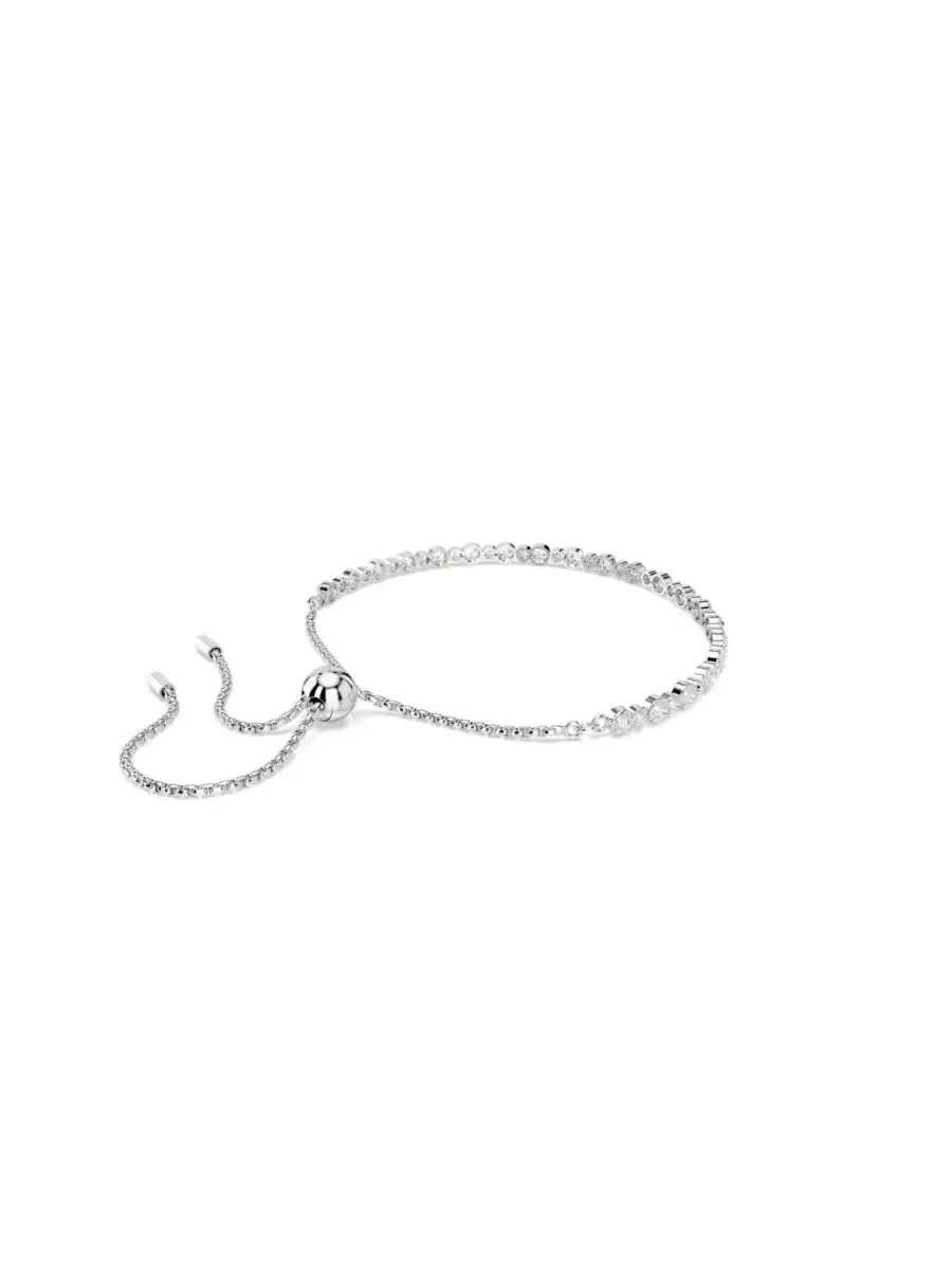 Браслет-цепочка Matrix Mixed Round Cuts White Rhodium Plated Tennis Swarovski — изображение 3 из 5, оттенок белый