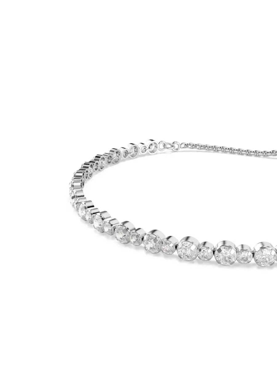Браслет-цепочка Matrix Mixed Round Cuts White Rhodium Plated Tennis Swarovski — изображение 5 из 5, оттенок белый
