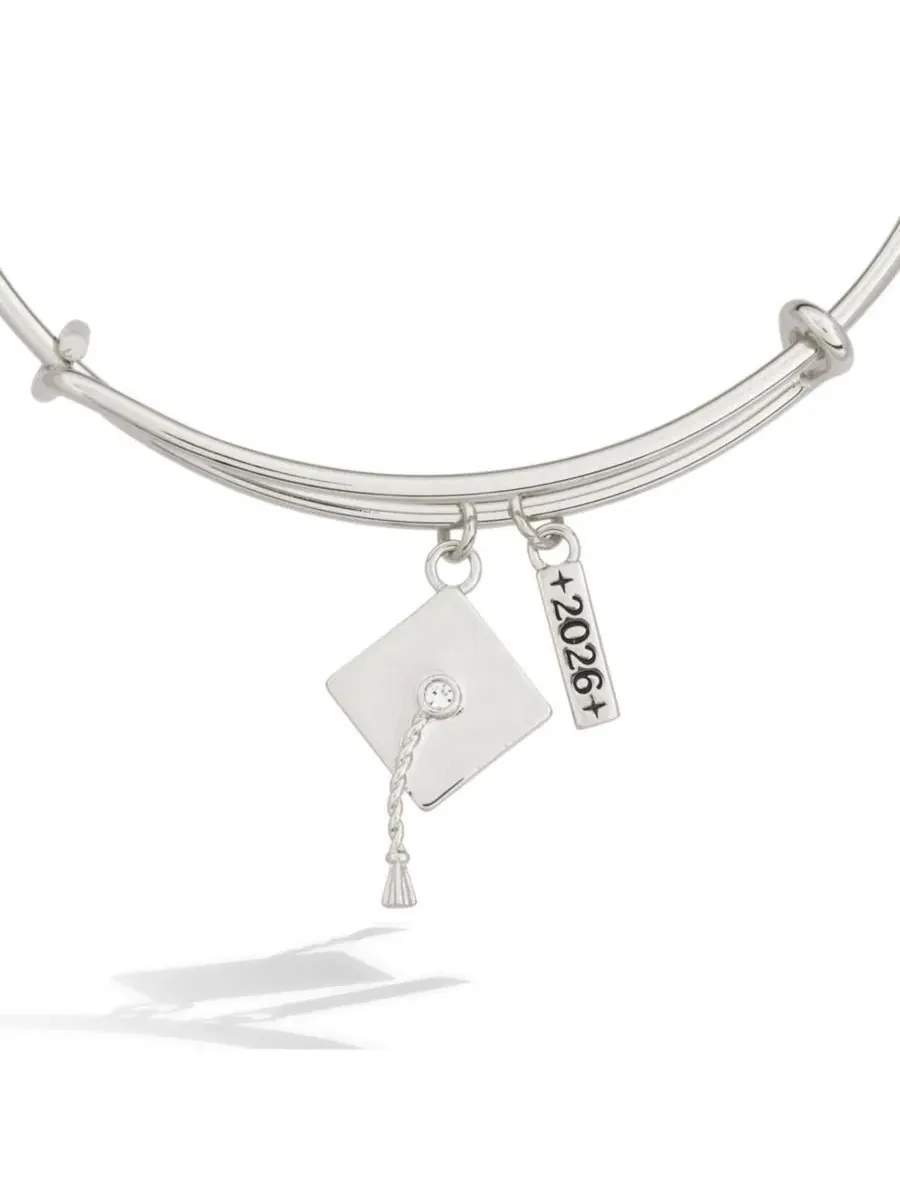 Браслет с подвесками Graduation 2026 Multi-Charm Alex and Ani — изображение 2 из 3, оттенок серебряный