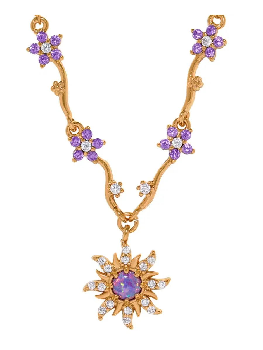Кулон с солнцем из кристаллов, 18K золото, Tangled Corona's Crest Girls Crew — изображение 2 из 3