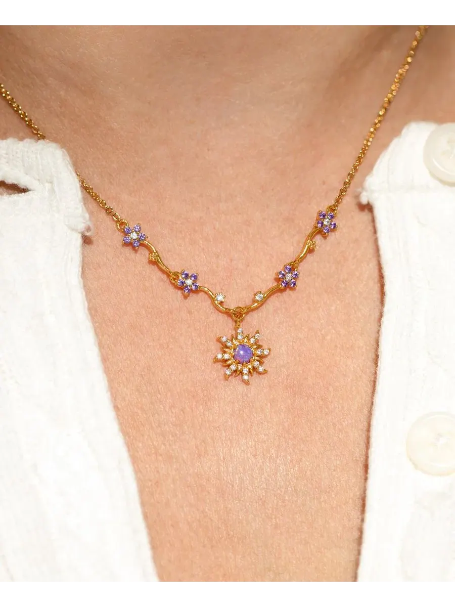 Кулон с солнцем из кристаллов, 18K золото, Tangled Corona's Crest Girls Crew — изображение 3 из 3