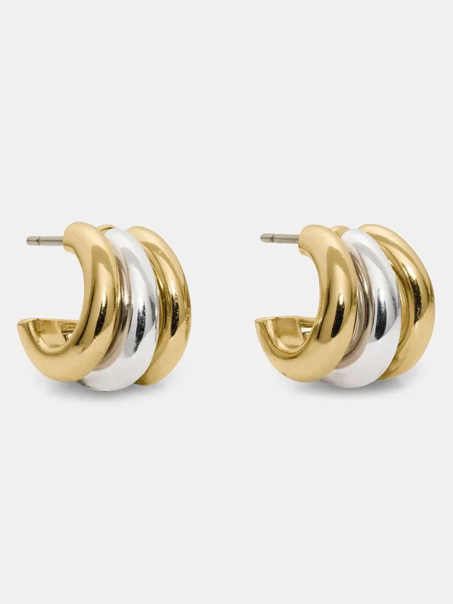 Серьги-каффы с кубическим цирконием Tiny Twinkles Trio Huggie kate spade new york — изображение 1 из 4, оттенок золотистый