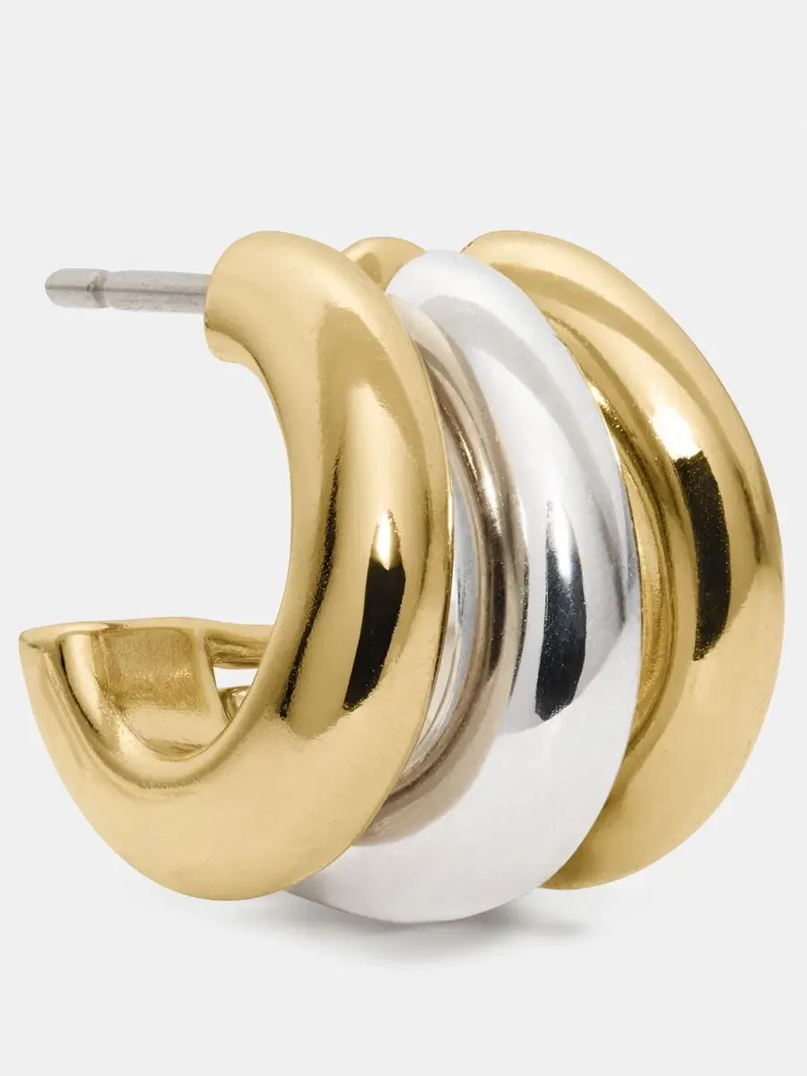 Серьги-каффы с кубическим цирконием Tiny Twinkles Trio Huggie kate spade new york — изображение 2 из 4, оттенок золотистый