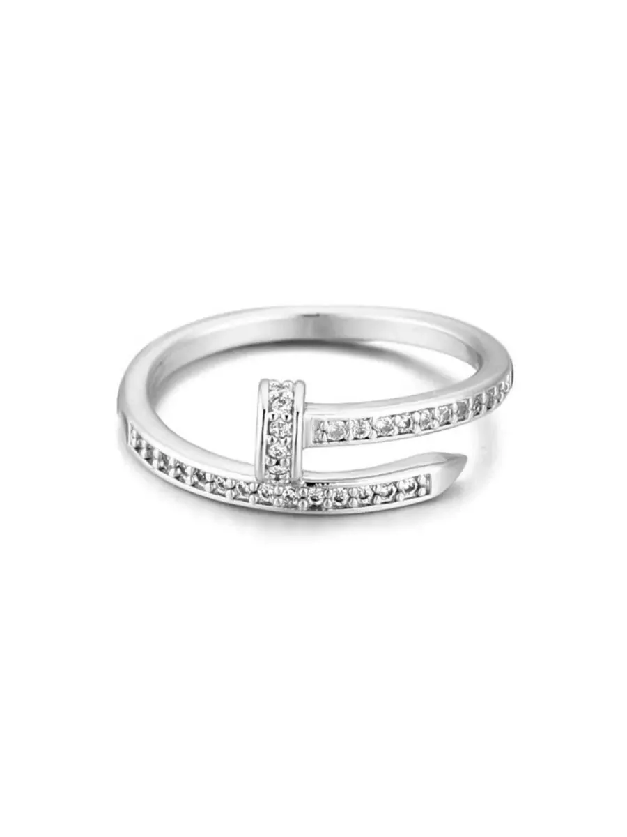 Серебряное кольцо с фианитами Adornia — изображение 1 из 4, оттенок серебряный