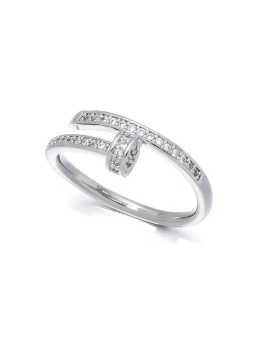 Серебряное кольцо с фианитами Adornia — изображение 2 из 4, оттенок серебряный