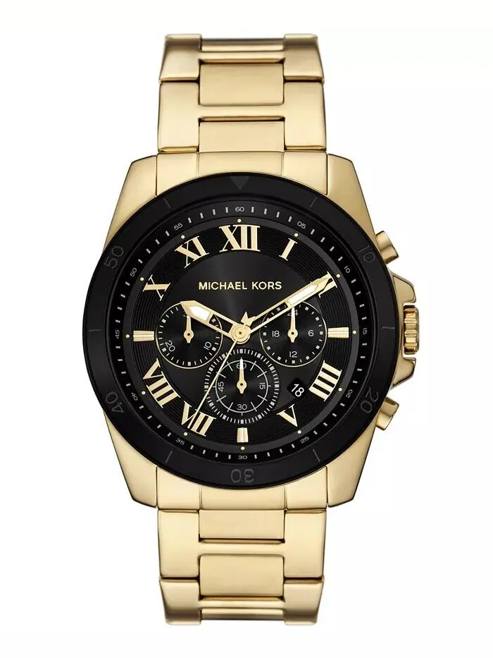 Мужские часы Alek Chronograph из нержавеющей стали золотистого цвета, 44 мм Michael Kors