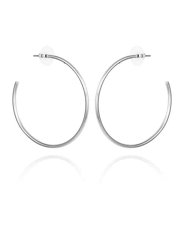 Большие открытые серьги-кольца серебристого тона Vince Camuto