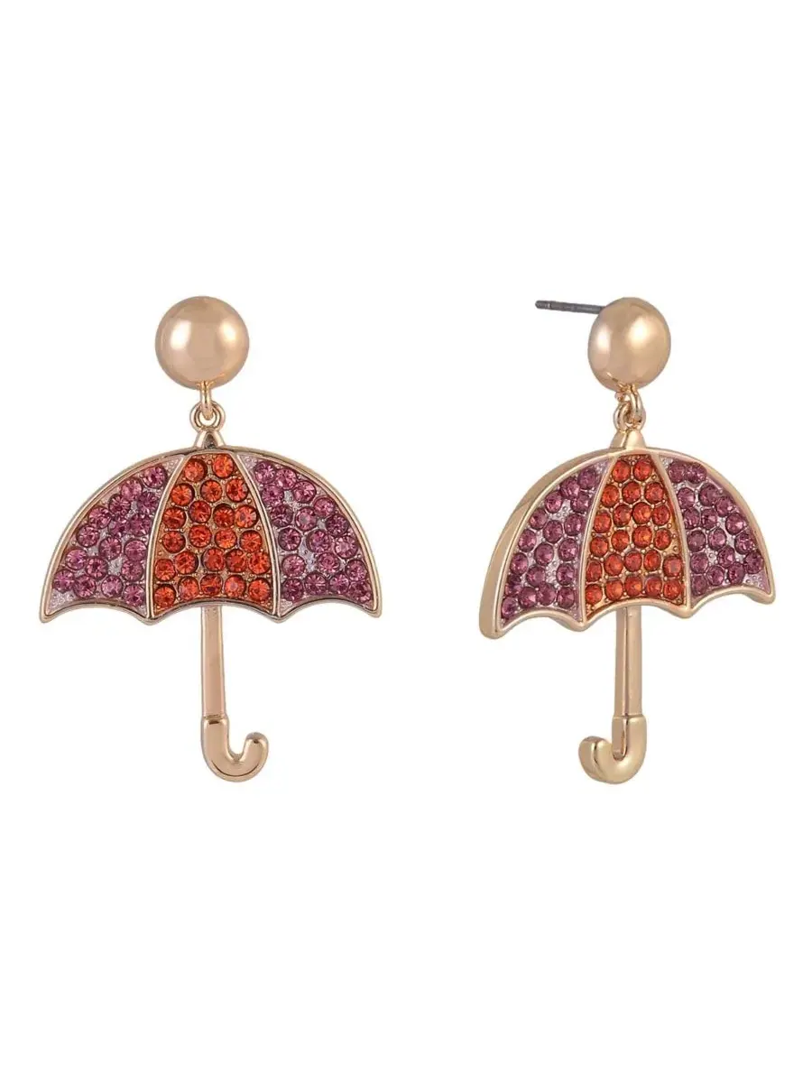 Серьги-подвески с зонтиком и камнями Stone Umbrella Earrings Hallmark