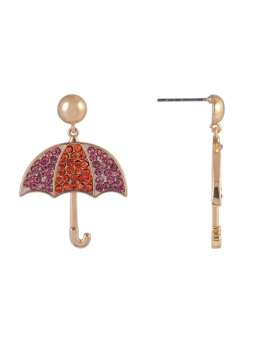 Серьги-подвески с зонтиком и камнями Stone Umbrella Earrings Hallmark — изображение 2 из 4, оттенок нет цвета