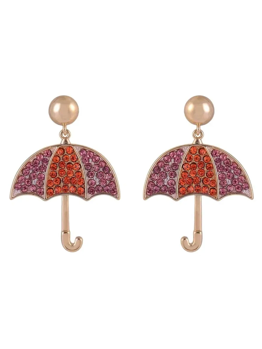 Серьги-подвески с зонтиком и камнями Stone Umbrella Earrings Hallmark — изображение 3 из 4, оттенок нет цвета