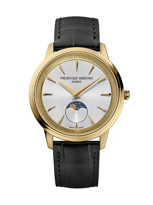 Мужские часы Moneta Moonphase с коричневым ремешком, 37 мм Frederique Constant — изображение 1 из 3, оттенок коричневый