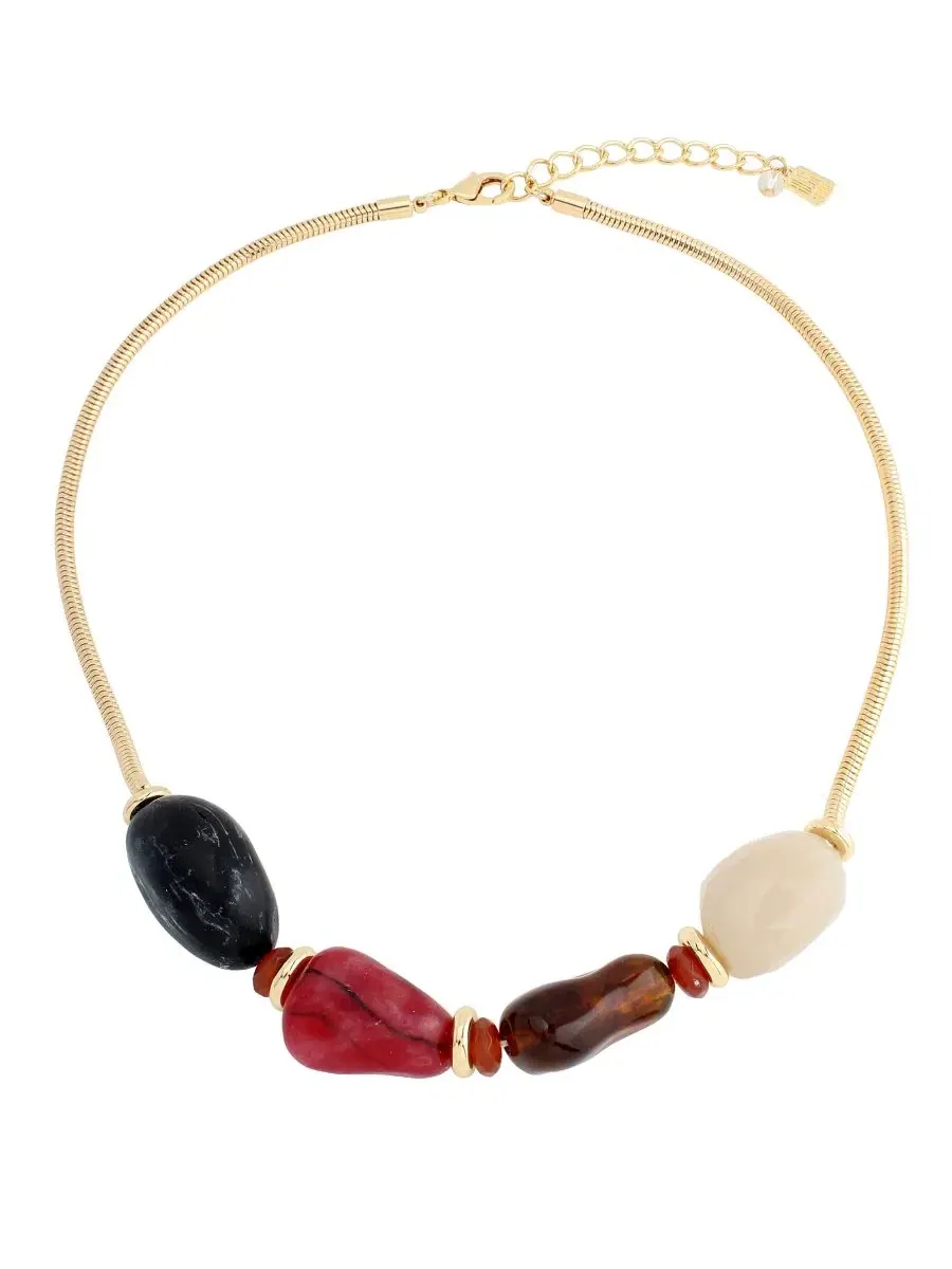 Колье из смешанных камней Multi-Colored Stone Bib Necklace Robert Lee Morris Soho — изображение 1 из 5, оттенок мульти
