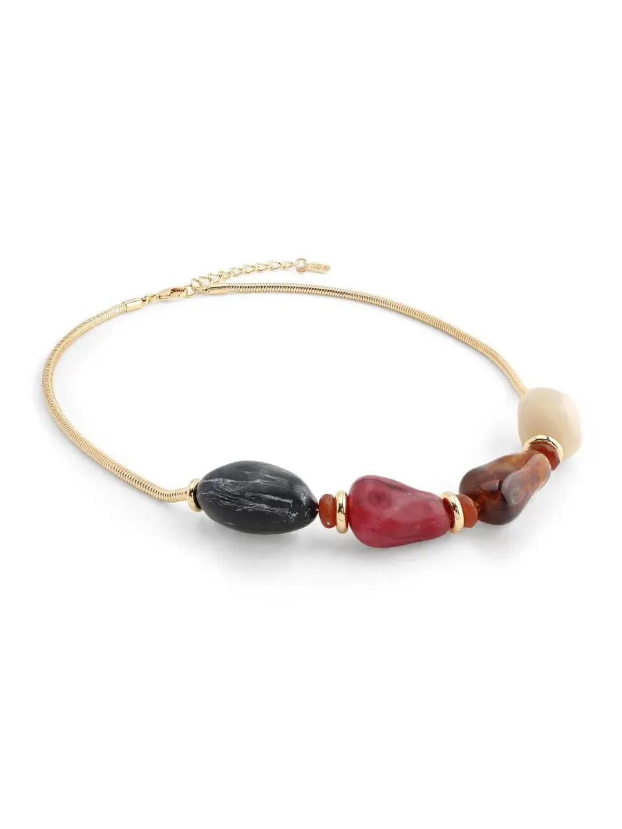 Колье из смешанных камней Multi-Colored Stone Bib Necklace Robert Lee Morris Soho — изображение 2 из 5, оттенок мульти