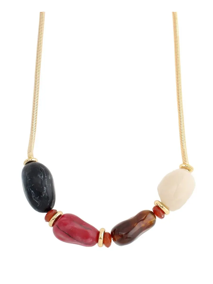 Колье из смешанных камней Multi-Colored Stone Bib Necklace Robert Lee Morris Soho — изображение 4 из 5, оттенок мульти