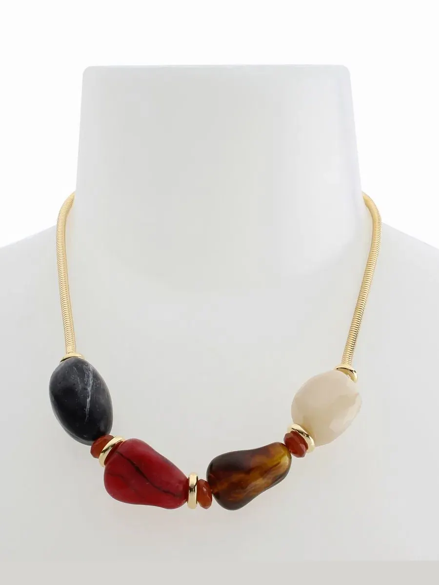 Колье из смешанных камней Multi-Colored Stone Bib Necklace Robert Lee Morris Soho — изображение 5 из 5, оттенок мульти