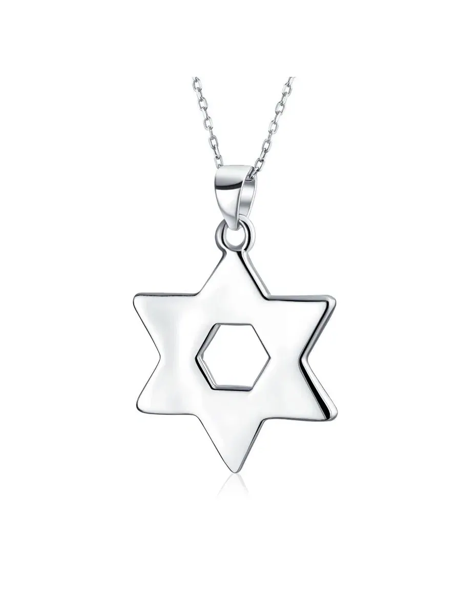 Подвеска-кулон с синтетическим опалом, модель Star of David Bling Jewelry — изображение 2 из 4, оттенок синий