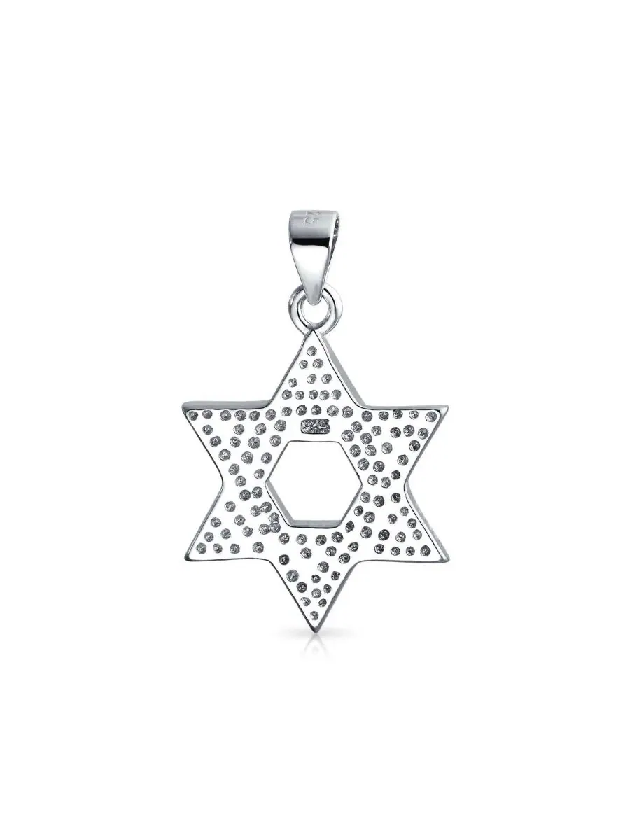 Подвеска-звезда Давида с синтетическим опалом, стерлинговое серебро 925 Bling Jewelry — изображение 2 из 4, оттенок белый