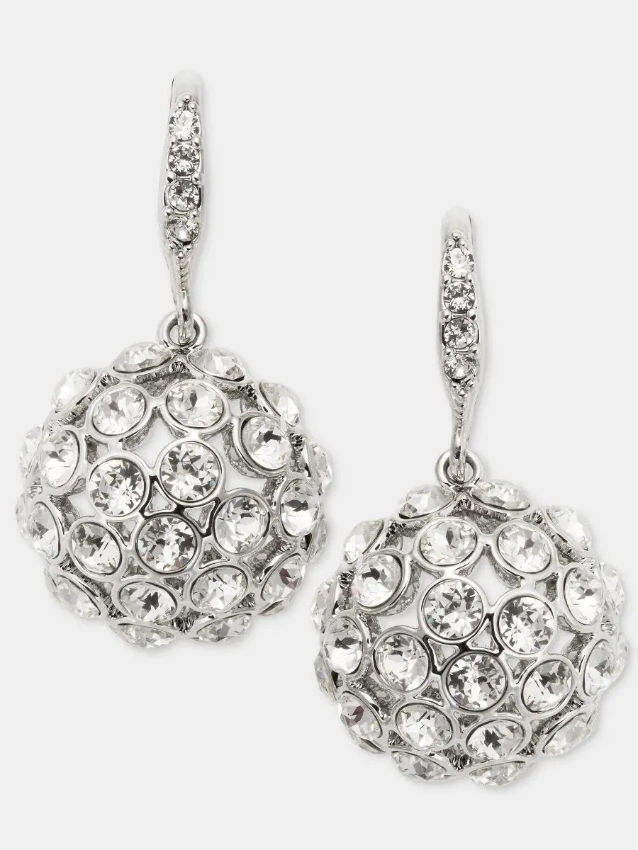 Серьги-подвески Pavé Cluster Drop Givenchy — изображение 1 из 4, оттенок белый