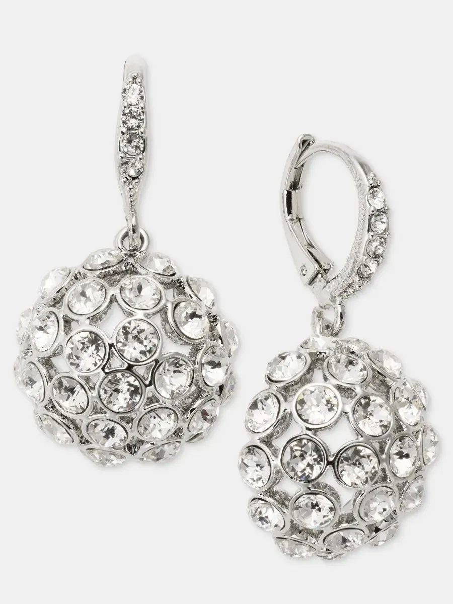 Серьги-подвески Pavé Cluster Drop Givenchy — изображение 2 из 4, оттенок белый